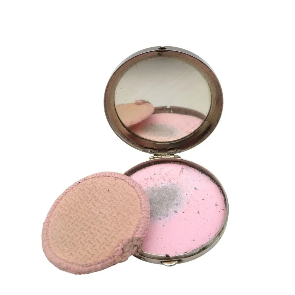 Vintage 1934 Atlantic City Convention Hall Powder Compact w Original Note